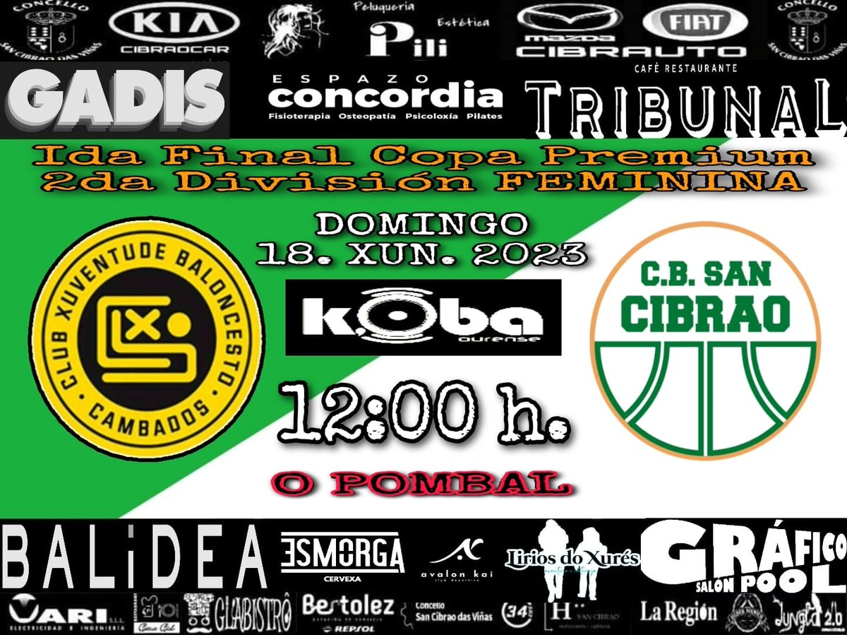 cbsancibrao's tweet photo. Co #CibraoMas xa de vacacións, o #CibraoFem xoga esta finde o último partido desta tempada para os equipos do @csancibrao
Toca desprazarse a Cambados o domingo ás 12h para xogar o 2° e definitivo partido da final da #CopaPremium
#ForzaCibrao‼️ https://t.co/NgV7jnPx4K