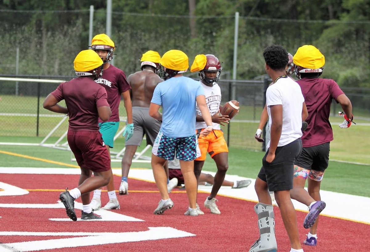 #thebc400’s football team got a little bit better today during summer workouts. But, as BC Football Head Coach Danny Britt & his assistants will tell you, we have a lot more work to do. Our seniors are showing leadership as this team begins to establish its identity. #NextLevelBC