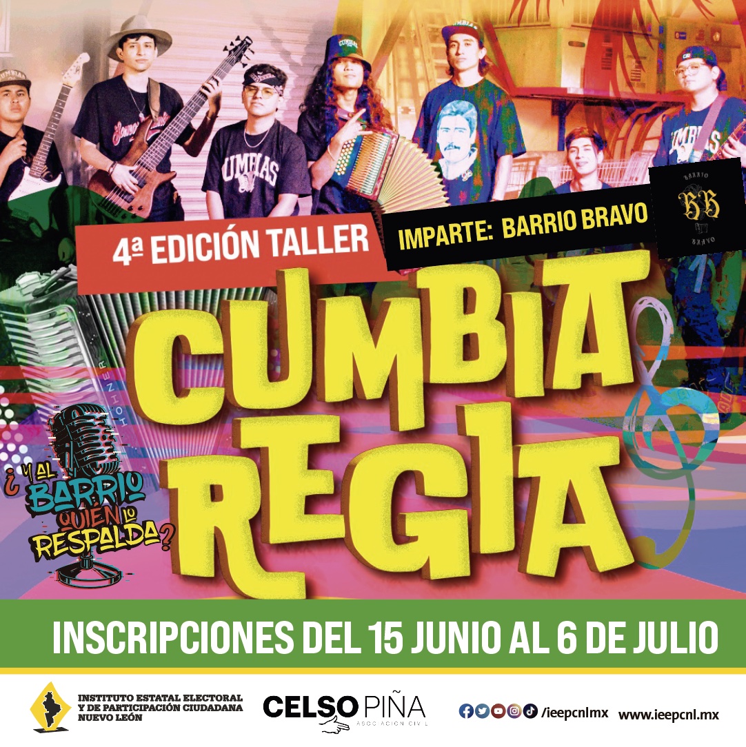 ieepcnlmx's tweet photo. INSCRPCIONES ABIERTAS https://t.co/5J21grZrOA
Participa en el taller de cumbia regia ¿y al barrio quién lo respalda?
#SomosIEEPC #AquiPresenteCompa https://t.co/B696eRoIe1
