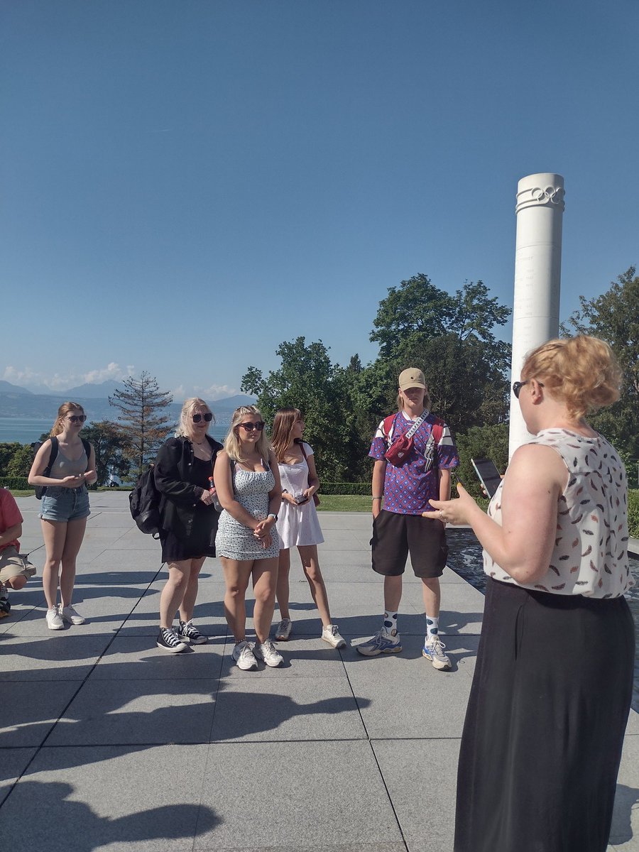 RachelBennett99's tweet photo. Successful @glosgeog @irglos trip out of #Geneva to explore links between politics, culture &amp; sport @olympicmuseum in #Lausanne and #UNESCOWorldHeritageStatus at the Lavaux terraced vineyards 🏅🍷📋 https://t.co/I4TXldg59p