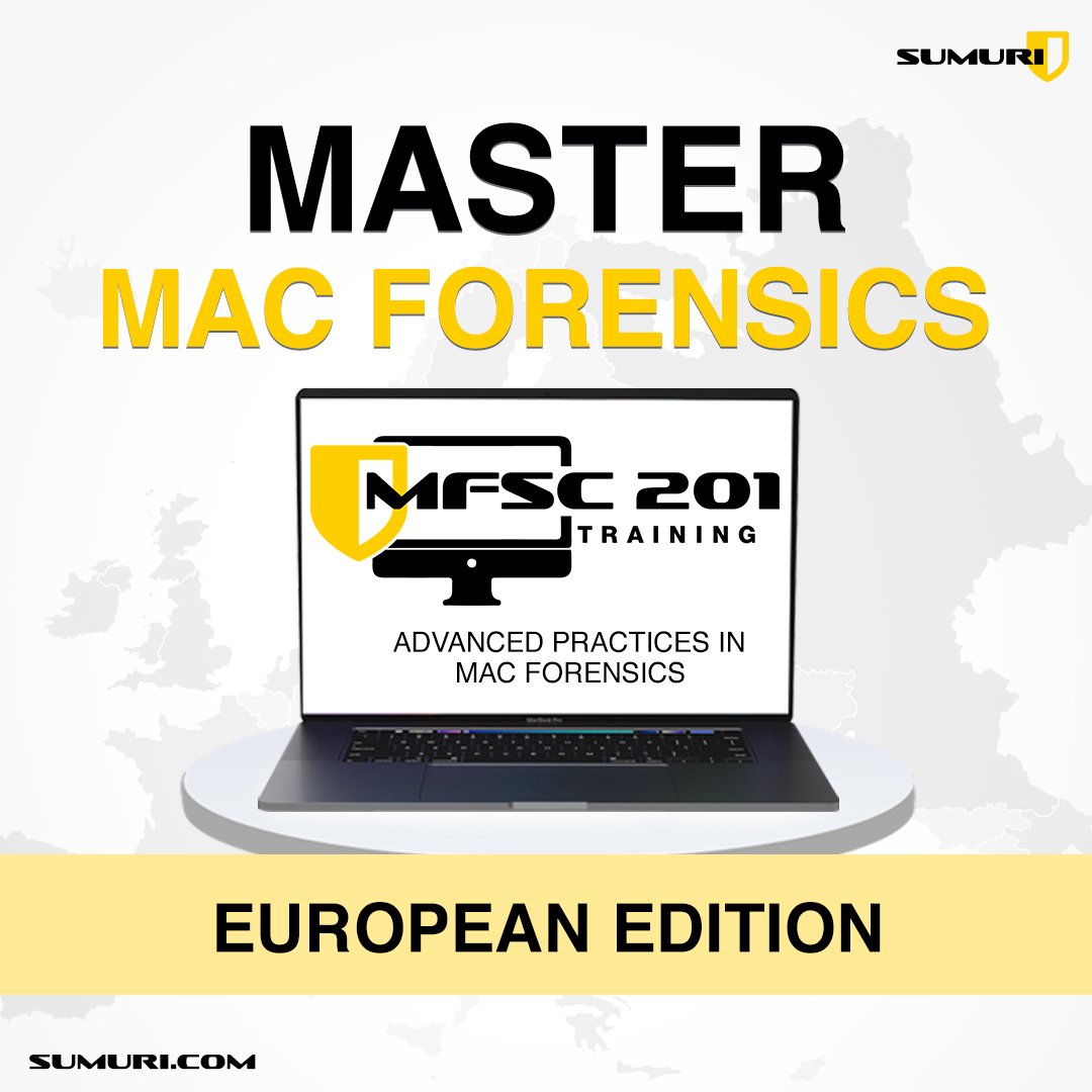 Learn advanced methodologies and techniques for properly analyzing Apple file systems and macOS artifacts. 
Gain the knowledge and skills to triage and analyze macOS data confidently.

Register now! >> sumuri.com/event/european…

#mfsc201 #macforensics #learning #mactraining