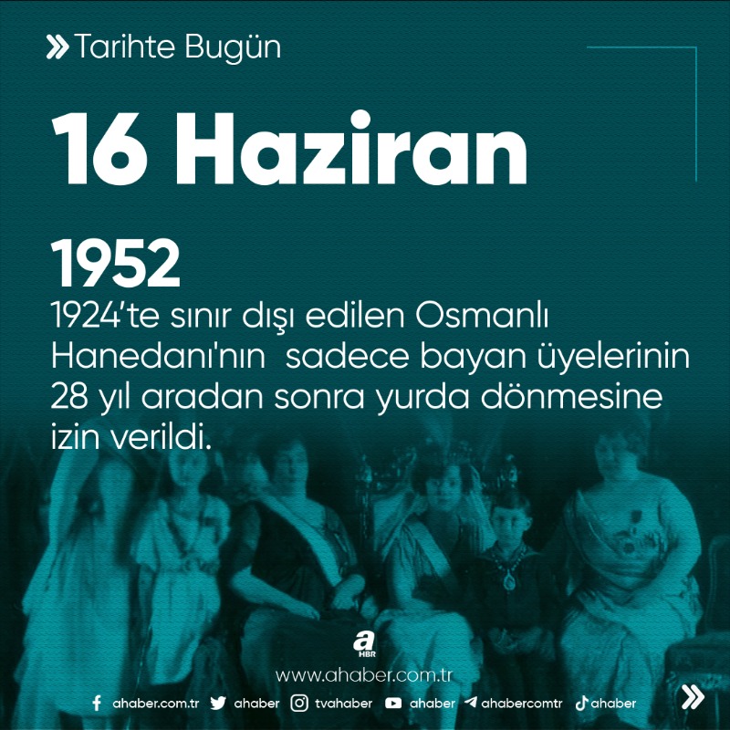ahaber's tweet photo. Bugün 16 Haziran 2023

#TarihteBugün
