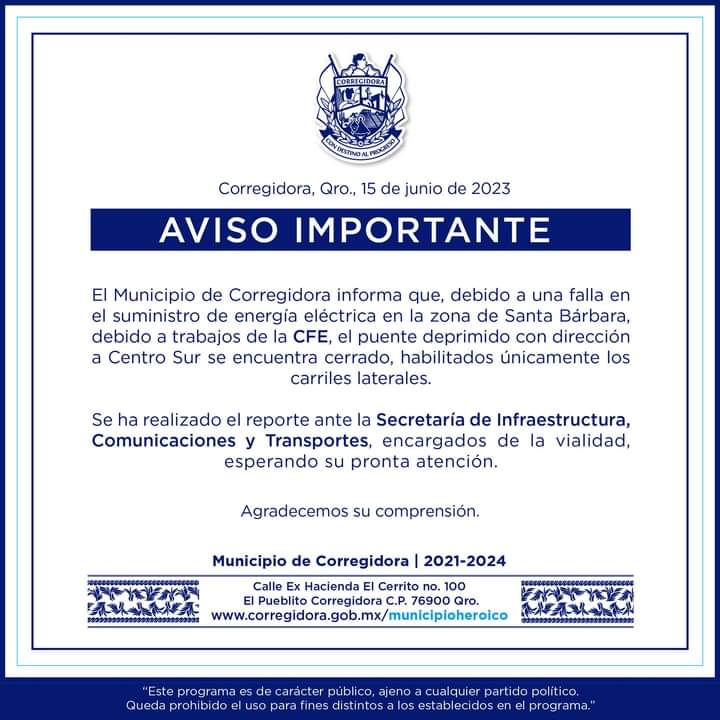 LOSSI74's tweet photo. @CFE_Contigo @SICTmx nos pueden ayudar tiene 1 semana sin luz este puente y esta cerrado en ambos sentidos y es vital para la vialidad de corregidora😭 https://t.co/EbkdOJnlo7