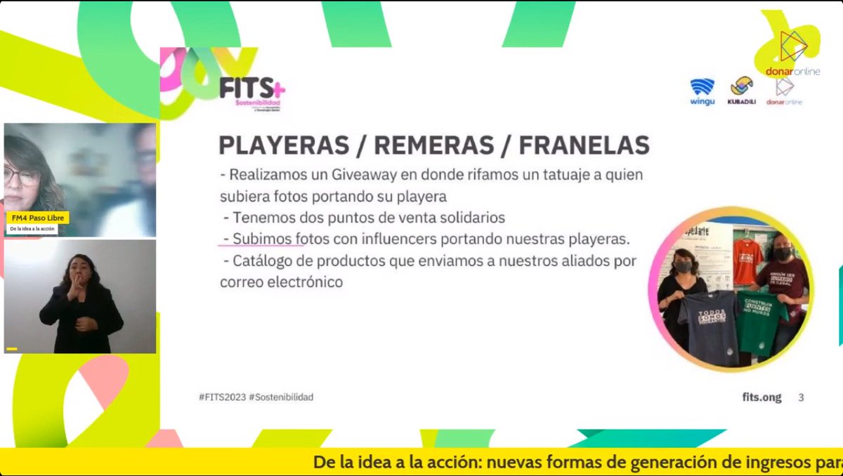 ComunicarONGs's tweet photo. FM4 Paso Libre de México: Charla #Fits2023: "De la idea a la acción: nuevas formas de generación de ingresos para proyectos sociales" - #Innovación #fundraising #Remeras #Influencers https://t.co/hLmjLdaFNQ