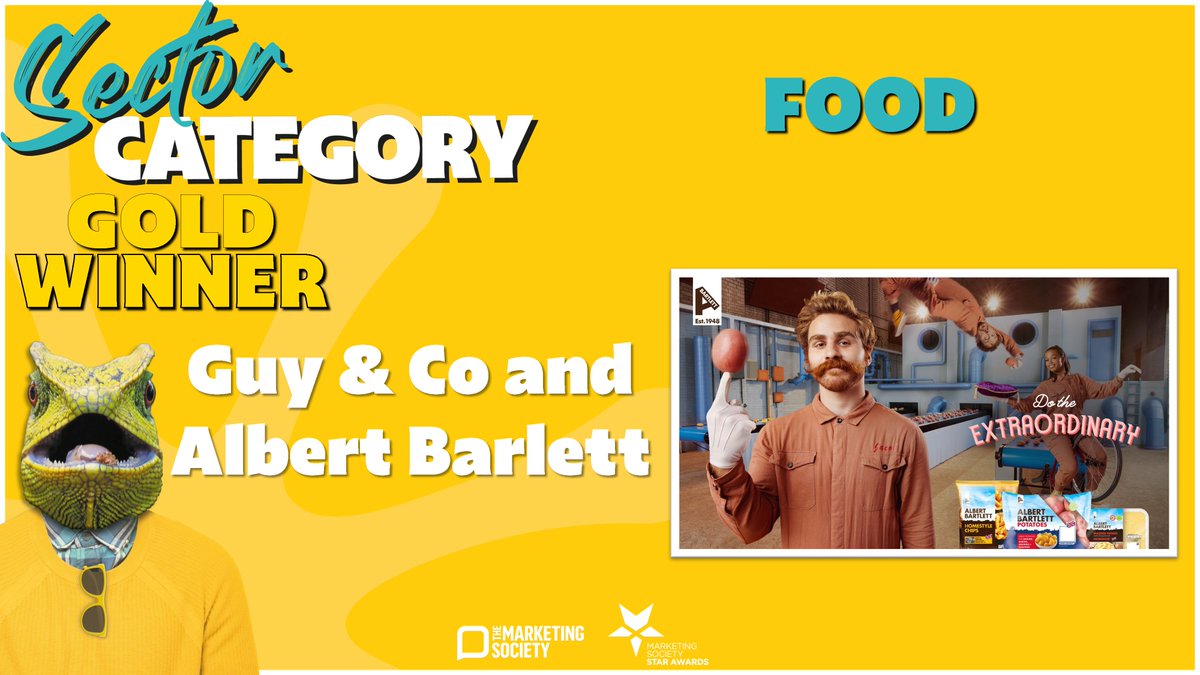 ⭐ Picking up GOLD for Food Award is @guyandcoagency / @Albert_Bartlett for ‘Albert Bartlett - turning a brand proposition into a performance’ – well done guys! #StarAwards23