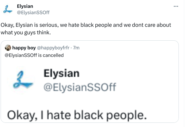 happyboyfrfr's tweet photo. This is honestly sad. @ElysianSSOff you guys disgust me. https://t.co/u72QT1jqKp