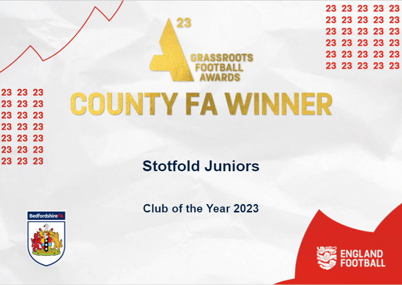 BedsFA's tweet photo. 🏆 COUNTY FA AWARDS 🏆

👏 Congratulations to the winner of the Club of the Year

✅ Stotfold Juniors

#MakeTheGame
#BedsFAAwards
@EnglandFootball 
@StotfoldJuniors https://t.co/YoMcOOphSD