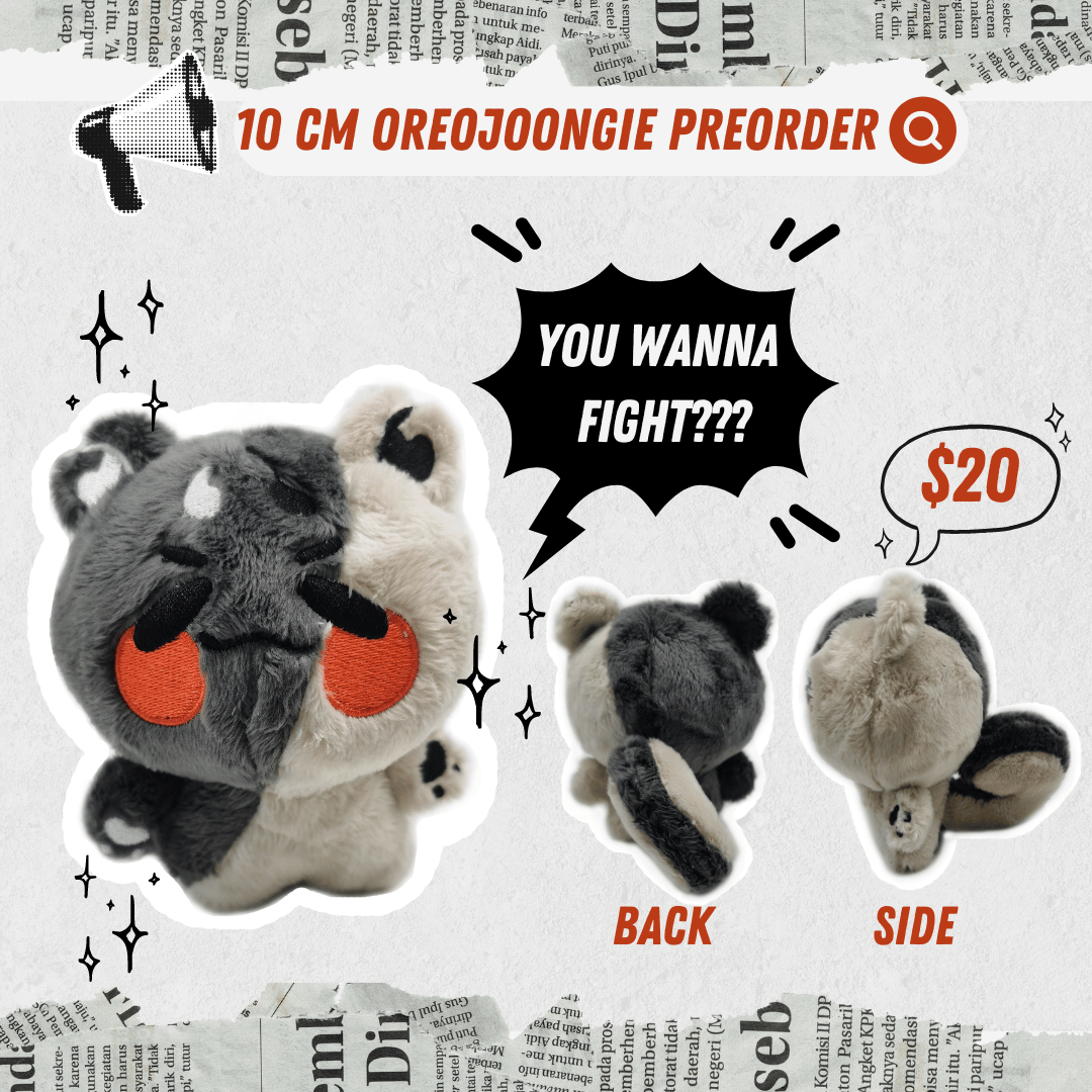 🖤HONGJOONG 10CM OREOJOONGIE🤍

🖤Open for preorder! $20 a plush!
🤍Preorder gift TBD
🖤2-3 payments (plush, INT shipping, DOM shipping)
🤍 Preorders close end of July!
🖤#ATEEZ #홍중 #HONGJOONG 

Form: tinyurl.com/OREOJOONGIE