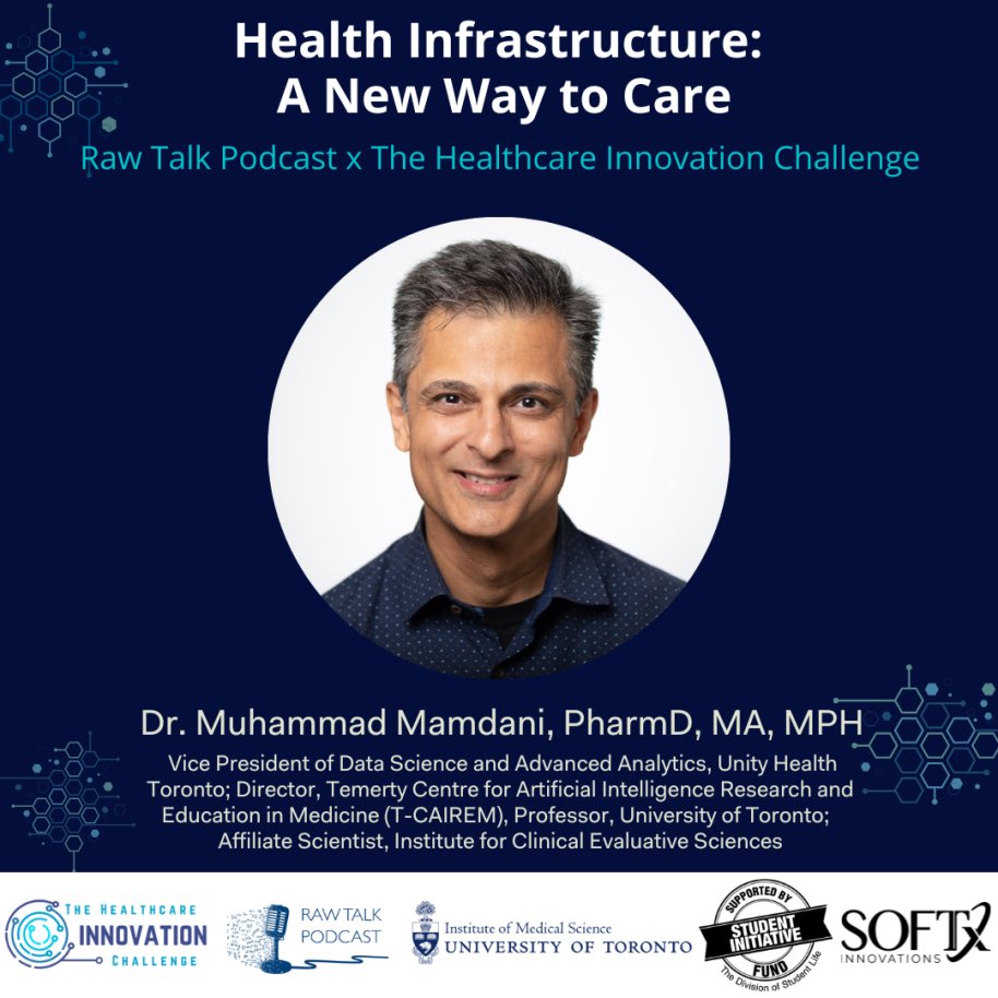 The Healthcare Innovation Challenge (@thehealthinnovc) on Twitter photo Our 4th judge, Dr. Muhammad Mamdani is VP of DataScience&AdvancedAnalytics at <a href="/UnityHealthTO/">Unity Health Toronto</a>. Dr. Mamdani’s team bridges advanced analytics with clinical and management decision-making to improve patient outcomes and hospital efficiency.
Register here ➡️ tinyurl.com/RTPxHIC Our 4th judge, Dr. Muhammad Mamdani is VP of DataScience&AdvancedAnalytics at <a href="/UnityHealthTO/">Unity Health Toronto</a>. Dr. Mamdani’s team bridges advanced analytics with clinical and management decision-making to improve patient outcomes and hospital efficiency.
Register here ➡️ tinyurl.com/RTPxHIC