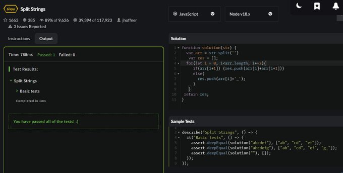PeterDrivas2's tweet photo. Day 30 of #100DaysOfCode . I tried to complete a #code_wars challenge. almost half of my implementation logic was right. I found the rest half from internet articles and helped me complete it! #JS #javascript #CodeWars https://t.co/mzp5SwiEmJ