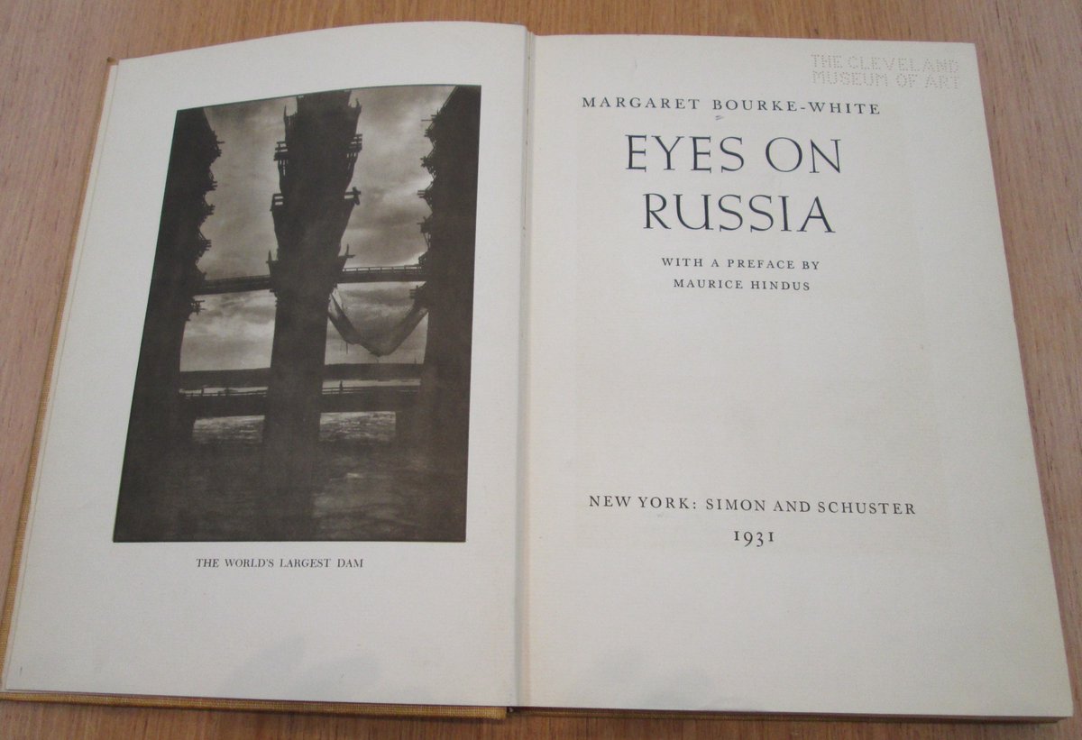 ClevelandArt's tweet photo. Born on this day was photographer, Margaret Bourke White, who began her career in Cleveland.

White was the 1st western photographer to document the Soviet Union &amp; photographed their first 5 Year Plan. Her 1931 Eyes on Russia is included in the rare collection in #IngallsLibrary. https://t.co/Nn70mjVuDF
