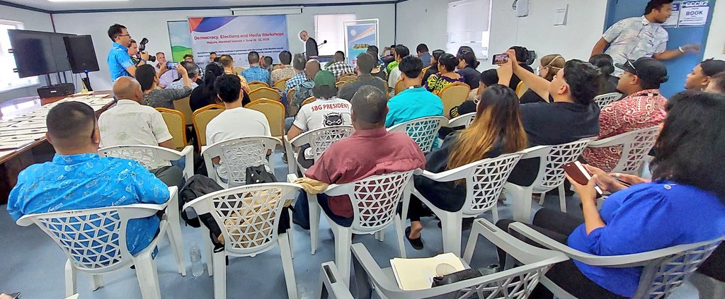 PACJN is happy to partner with Pacific Media Institute,  Inc. #RMI on 'Democracy, elections and media workshop' for government/NGO public information officers. PACJN for first time will be presenting the Teieniwa Anti-Corruption toolkit for Journalists  <a href="/JohnHydePerth/">John Hyde</a> <a href="/ginakekea/">Georgina Kekea</a>