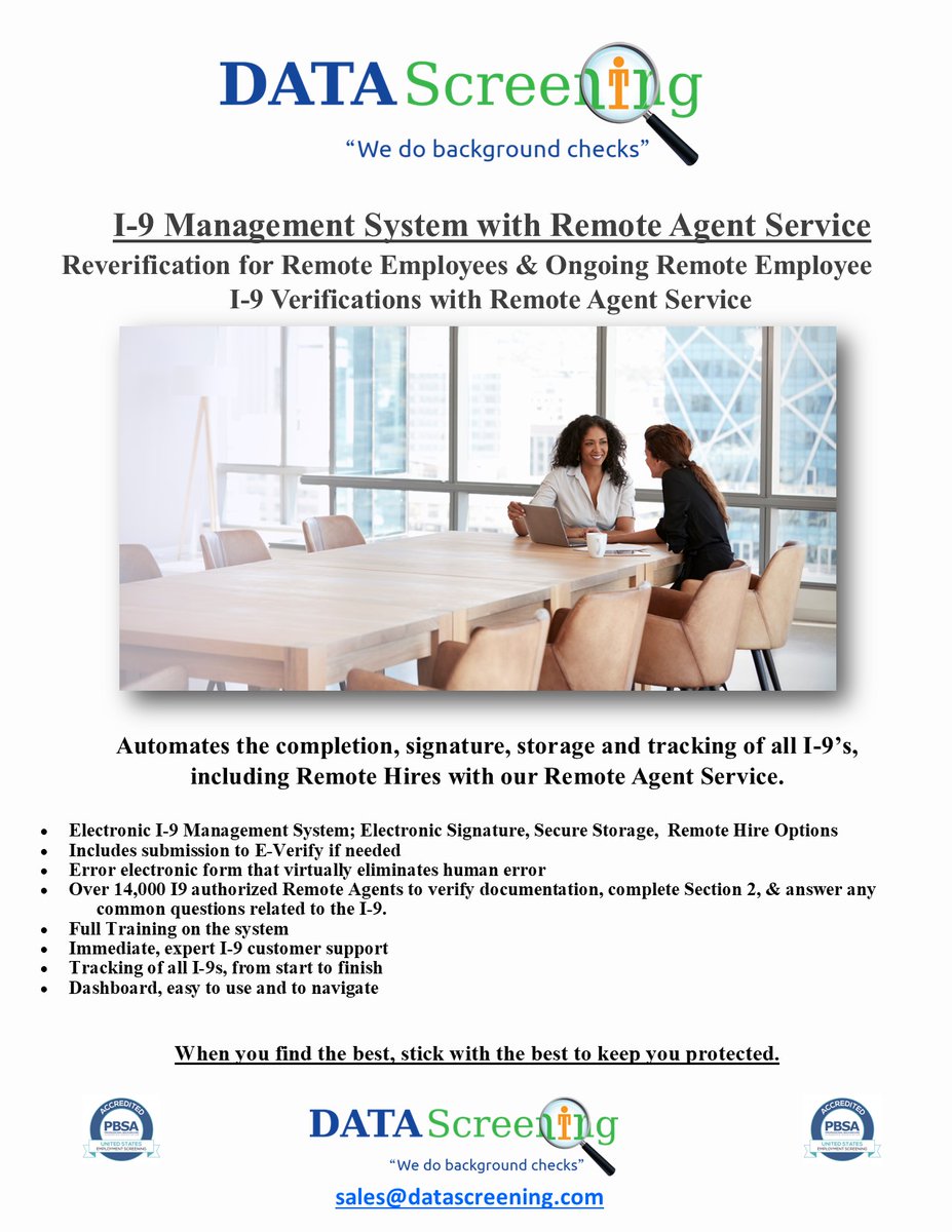 I-9 Demo's are available by appointment.