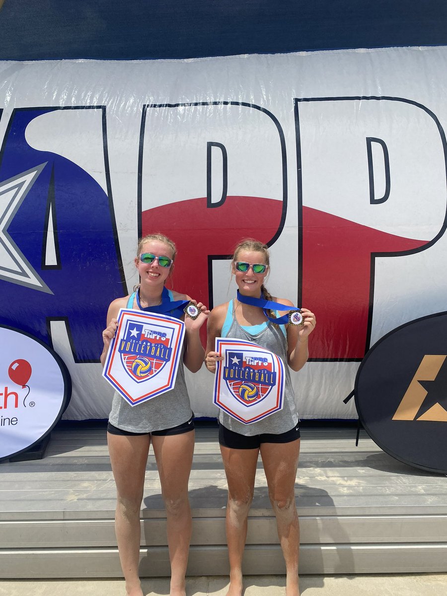 🗣️ “WoooHoooo!! 

Champs! Ella Grace Owens & Kate Friesenhahn went undefeated and won TAPPS State Sand Volleyball Tournament in Ft. Worth - Gold Division Venice Bracket #TalonsUp