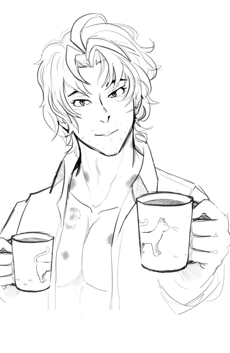 HackneyedPuppet's tweet photo. ☕ 🐈 (wasn't expecting such sweet responses so my fellow oda stans get a treat)

#odazai #bsd #odasaku #bungoustraydogs #文豪ストレイドッグス https://t.co/V2MngaGehA