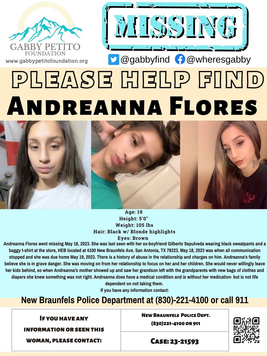 skegley's tweet photo. MISSING- Domestic Violence 
On the 18th will be one month of Andreanna being missing. 
This is the second arrest, by her abuser in a week! 

https://t.co/SA9yZ8yI94

#AndreannaFlores #WhereIsAndreanna #missing #missingperson #domesticviolence #Texas https://t.co/QaUV1UjGL4