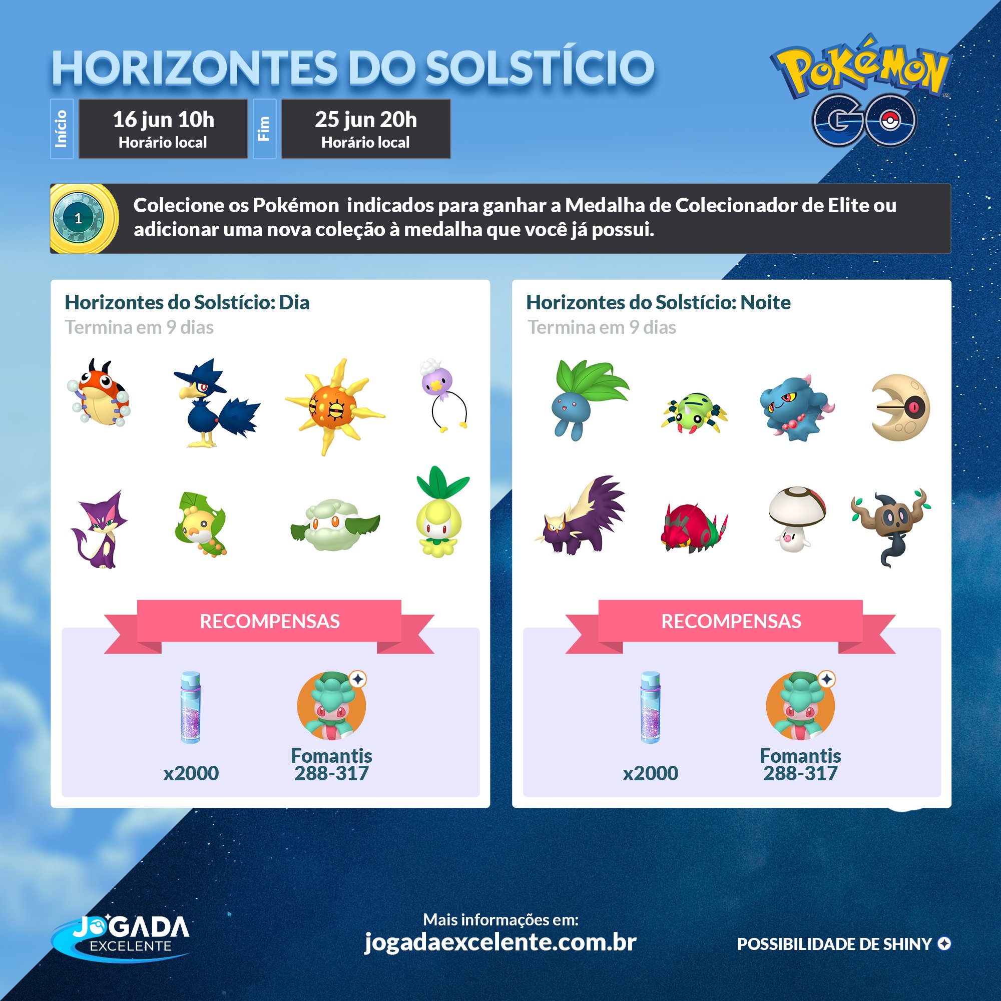 Quais Pokémon FOCAR no Horizontes do Solstício no POKÉMON GO