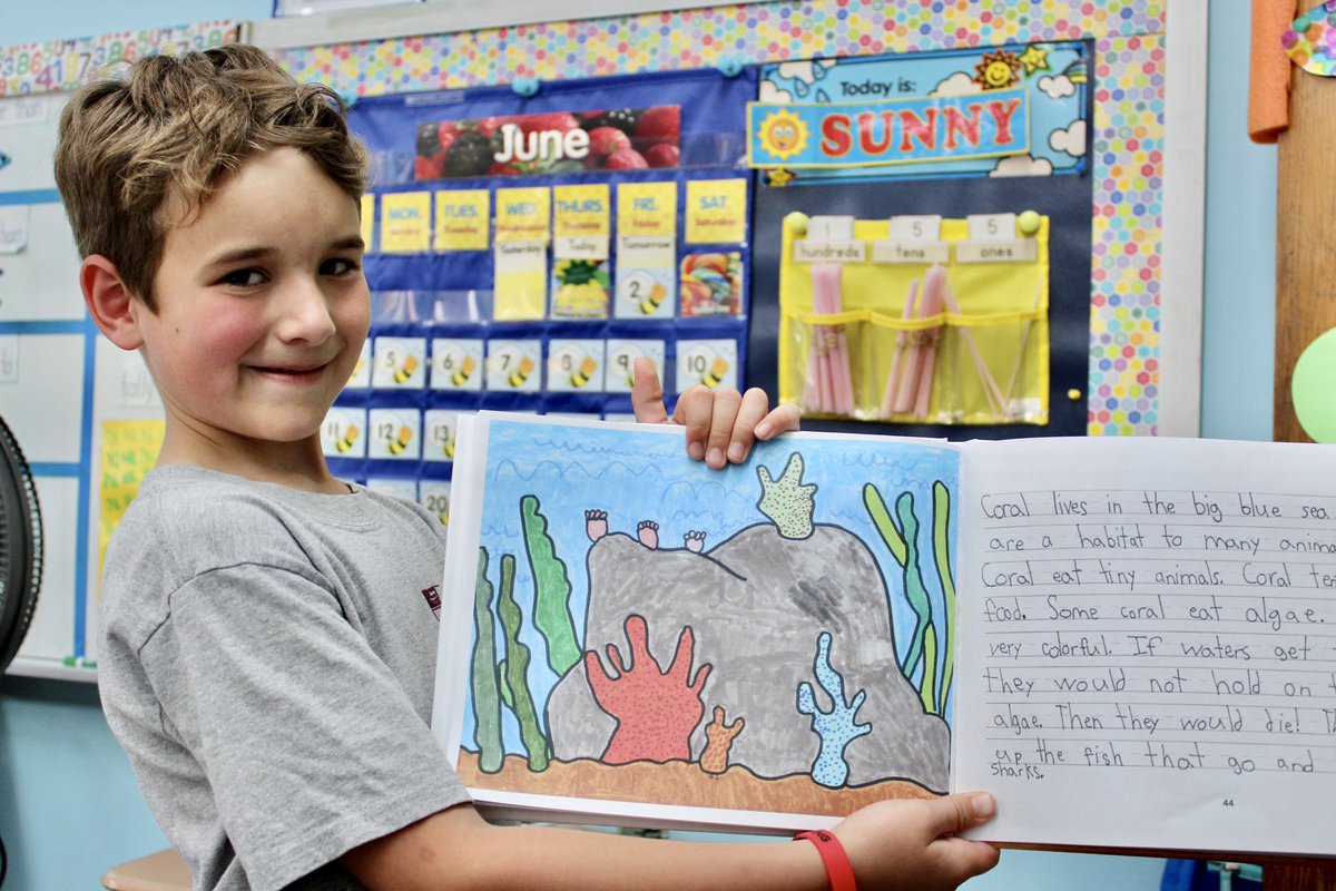 ASCA_Albany's tweet photo. We have another group of published authors! Our first graders have published their very own book! Students worked together to write a book about the effects of climate change and celebrated today with an ice cream social. Way to go, first grader authors! @RCDASchools https://t.co/O2spExhyyY