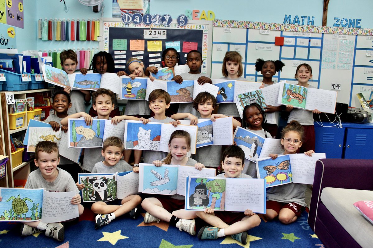 ASCA_Albany's tweet photo. We have another group of published authors! Our first graders have published their very own book! Students worked together to write a book about the effects of climate change and celebrated today with an ice cream social. Way to go, first grader authors! @RCDASchools https://t.co/O2spExhyyY