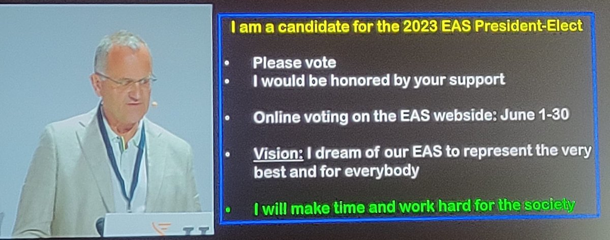 I am standing for President-Elect of the European Atherosclerosis Society (EAS). Please vote before June 30! Link: eas-society.org/wp-login.php @society_eas