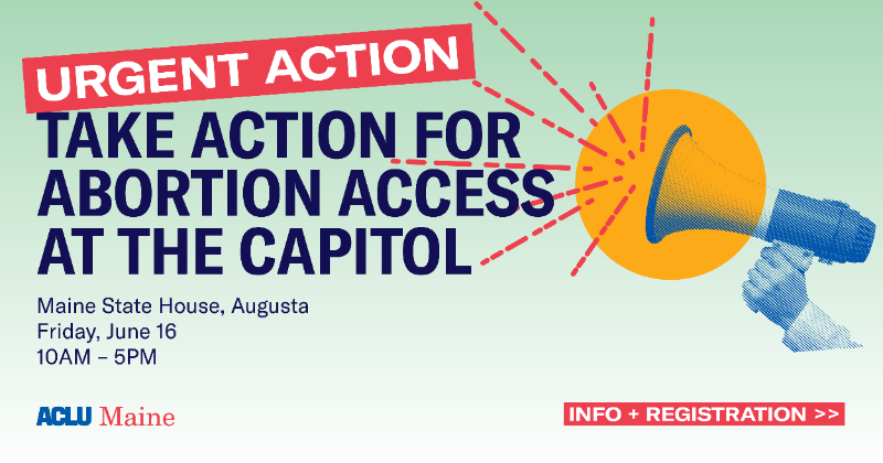 ACLUMaine's tweet photo. 🚨 FRIDAY: Augusta has been inundated with anti-abortion protesters for weeks, and lawmakers need to hear from you! A vote on #LD1619 could happen any day, but your representatives need a reminder that most Mainers support abortion access.

Register to join @PPMEAF ⬇️