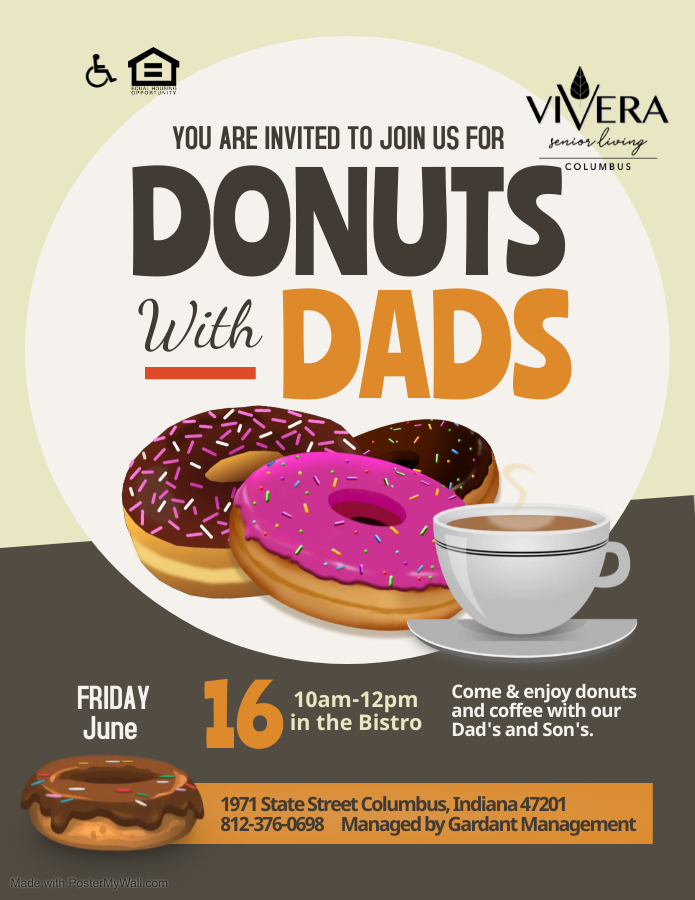 Don't forget! Tomorrow, 6/16/2023, we'll be celebrating Donuts and Dads. It's going to be a fun-filled event with lots of yummy treats and great company. Looking forward to seeing all of you there! 🍩👨‍👧‍👦 #DonutsAndDads #FamilyEvent #FunTimesAhead