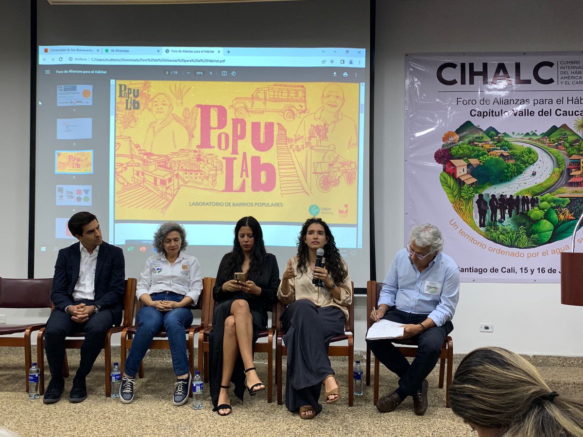 PopuLabCali's tweet photo. Nuestros investigadores @isabellajdiaz y @jorzhgm discutieron algunos de los resultados que hemos tenido en temas como el #MejoramientoIntegraldelHabitat con enfoque #interseccional y #Movilidad en barrios populares, especialmente en el marco de la #NuevaAgendaUrbana https://t.co/TvUW0uiVLk