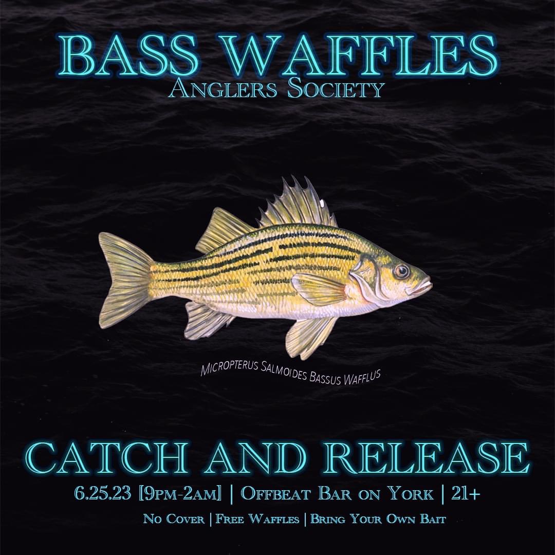 Bass Waffles was founded in 2002 by East LA Fisherman, Samuel T. Syrup. Conceived as an event for his fellow anglers and their families, his dream was one of a large potluck, filled with various fresh-caught fish all paired with sweet breakfast foods.
