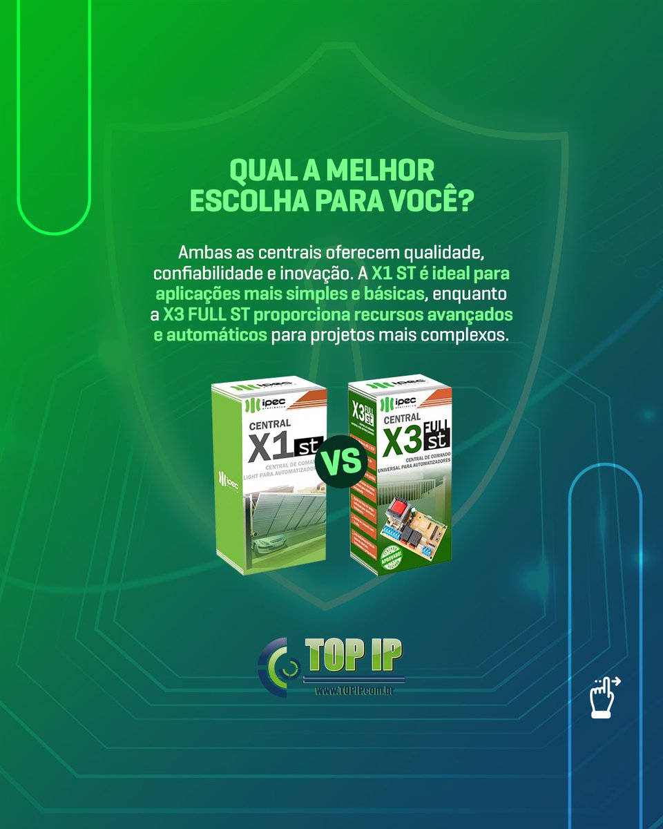 topipdistribuid's tweet photo. Explore o duelo entre as Centrais de Comando X1 ST e X3 FULL ST da IPEC e descubra a solução perfeita para impulsionar sua segurança eletrônica. ⚙

De recursos compactos a funcionalidades avançadas, escolha a central que melhor se adapta às suas necessidades. 🔩 https://t.co/7aWlp7yVK8