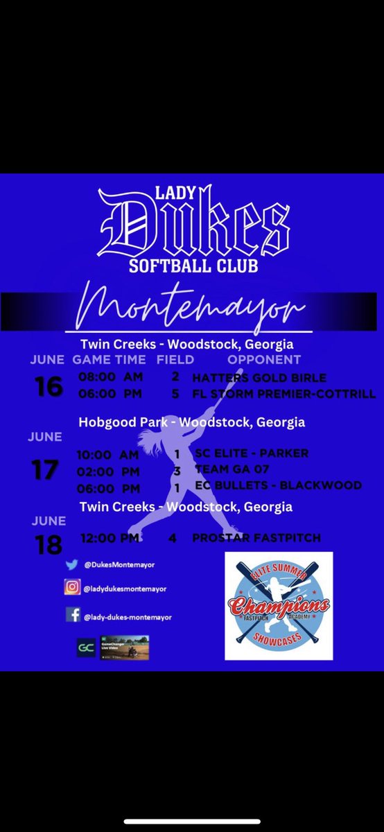 We are playing in <a href="/CFPAShowcases/">Champions Elite Showcases</a> this weekend, so ready for day 1!       💙🖤🤍 @DukesMontemayor #ladydukes