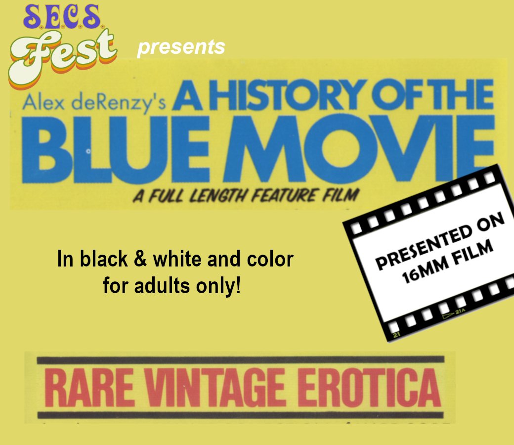 secsfest's tweet photo. Sunday night - 6/18 8pm - Rare opportunity to watch Alex deRenzy's A History of the Blue Movie on 16mm. Only at the @gicinema. #ClassicEroticFilm #StagFilms #CandyBarr https://t.co/qKQFrqBb3O