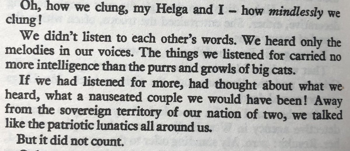 The way Vonnegut steers the story, giving vital backstory in such brush strokes is breathtaking… #mothernight