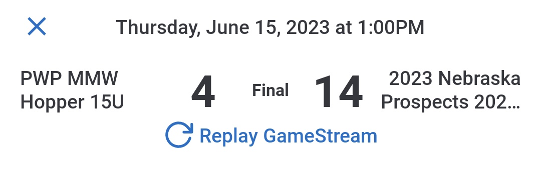 26 Midwest beat PWP MMW 14-4 in Fayetteville, AR.

<a href="/austinbaldwin01/">Austin Baldwin</a> 2-2 2RBI 3B
<a href="/AaronCraig1010/">Aaron Craig</a> 1-2 2RBI
@garet_4 1-1 2RBI
<a href="/SRPattersonJr/">Stephen Patterson</a> 1-2 RBI
<a href="/roachtrevor4/">Trevor Roach</a> 1-1 3RBI 2B
<a href="/evandorhout/">Evan Dorhout</a> 1-2 3B

<a href="/charlie_maaske/">Charlie Maaske</a> 4IP 7Ks 2ER