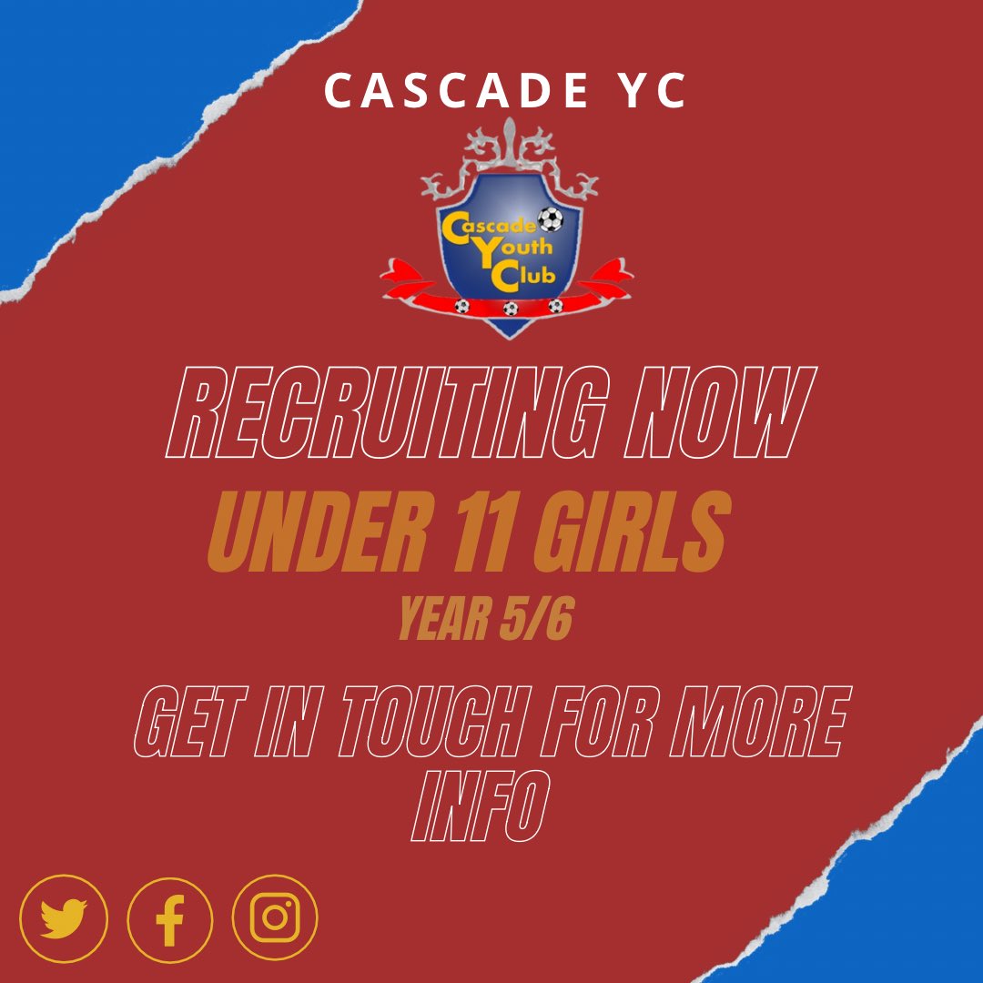 Excited to announce that we are growing our pathway further and introducing an Under 11 Girls team! 

Please drop us a message for additional info! 

Up The Cade 💙❤️