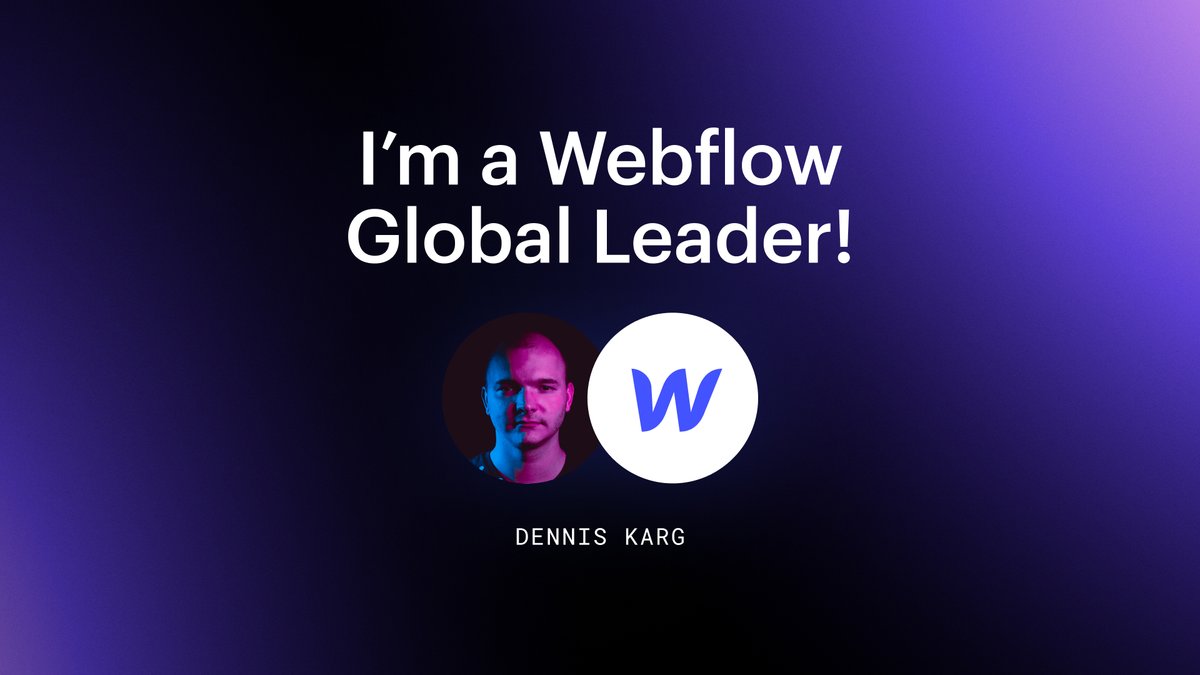 dennis_karg's tweet photo. 4 years of community work have made this possible. Thanks to @Webflow for the honour of selecting me as #WebflowGlobalLeader. Much love goes out to the international and of course the German-speaking #webflow community! 💙 https://t.co/FONASzPF4f
