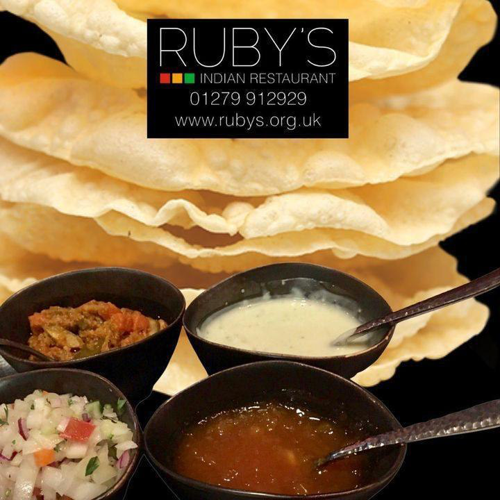 Don’t forget the Popadoms!! 😛🥘🍛
Deliciously crispy and freshly made…

rubys.org.uk

#rubysrestaurant #authenticcurry #indian #currynight #bishopsstortford #takeawaycurry #bishopsstortford