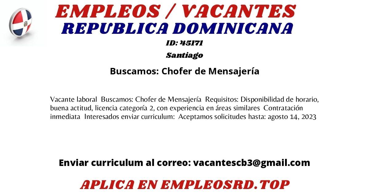 Buscamos: Chofer de Mensajería  Santiago  
 🔽 ⬇ APLICA YA ❗  ⬇  🔽 
 play.google.com/store/apps/det… 
#oportunidadlaboral #oportunidaddetrabajo #empleo #cv #republicadominicana #empleosrd #empleord #vacante #Santiago