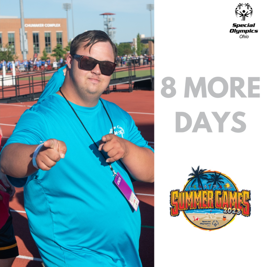Pumped for the 2023 Summer Games! 8 more days. #SummerGames2023 #SpecialOlympicsOhio