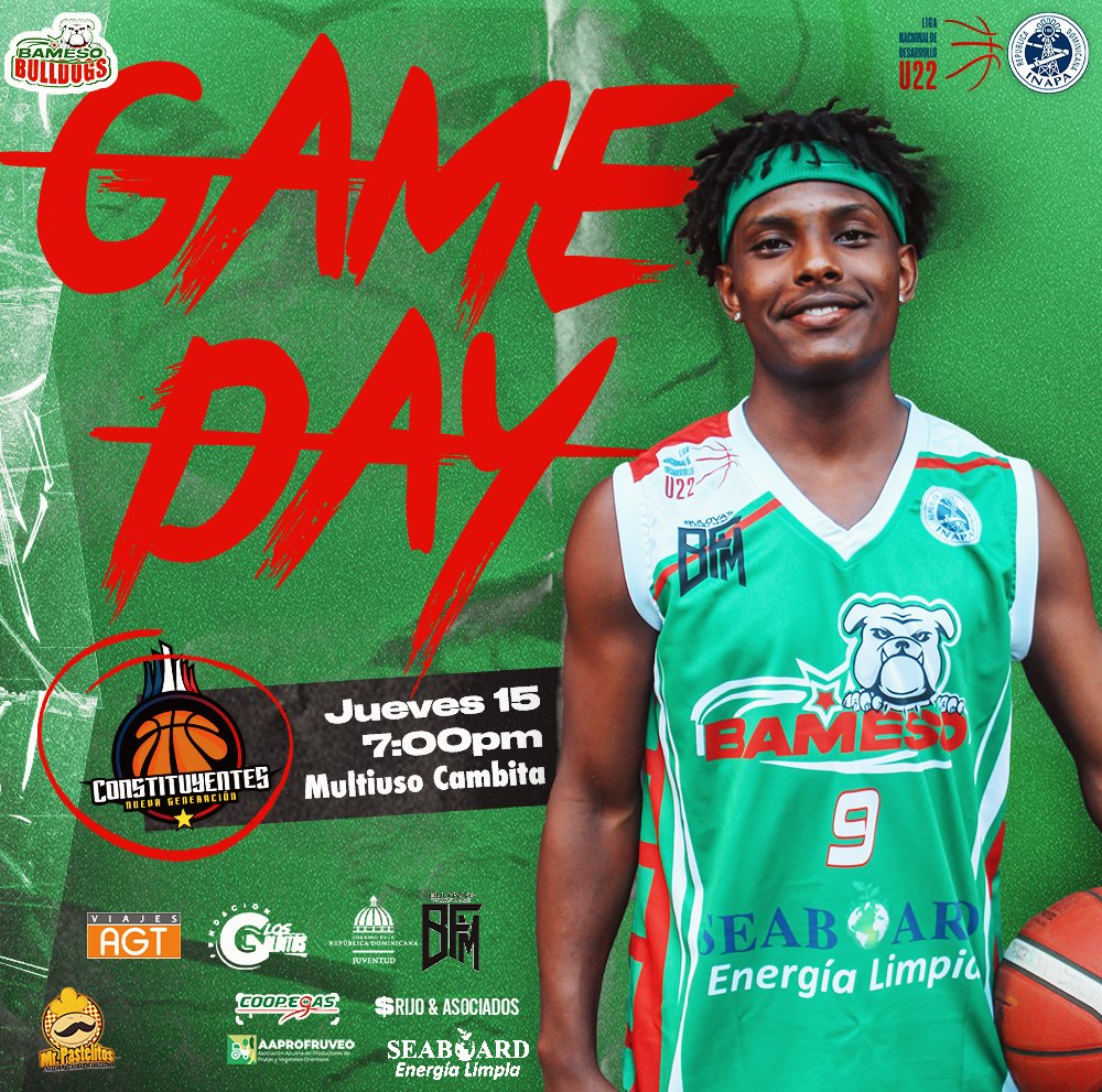 🔴🟢¡G A M E D A Y!

📍Multiuso Cambita
⏰ 7:00pm
🆚 @constituyentesng
💻 @basquetpasstv
💪 ¡No faltes! 🔥

#laJauria #BamesoBulldogs #LaLigaDeLasOportunidades #U22 #lndoficial