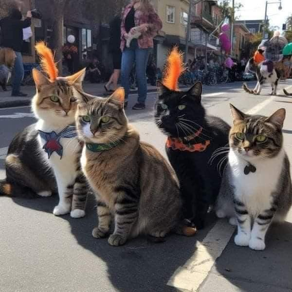 SubRosaMagick's tweet photo. Amsterdam's Cat Parade. This also happens in Belgium. Each year cats are celebrated, honoring their mythology/history within European cultures. They also get special flower crowns made for them - traditional in the Germanic/Slavic cultures. 
📷European Culture and Spirituality https://t.co/rkDJgz0YU6