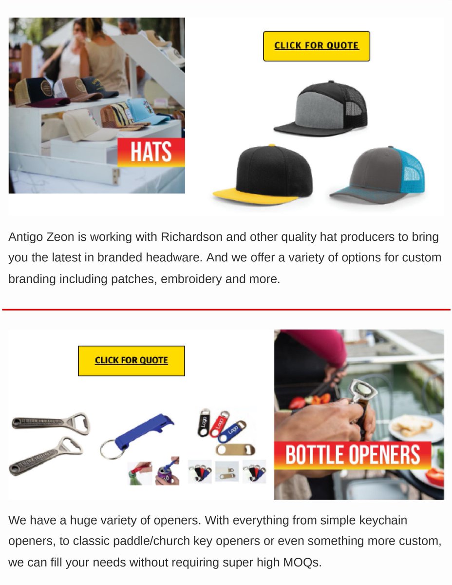 AntigoZeon's tweet photo. Antigo Zeon can now help you with all your apparel, merch, premiums and promos. We have 30+ years of experience helping breweries Stand Out &amp; Sell More through visibility in the market and in their own taprooms.
#craftbeer https://t.co/N6zH6E46pi