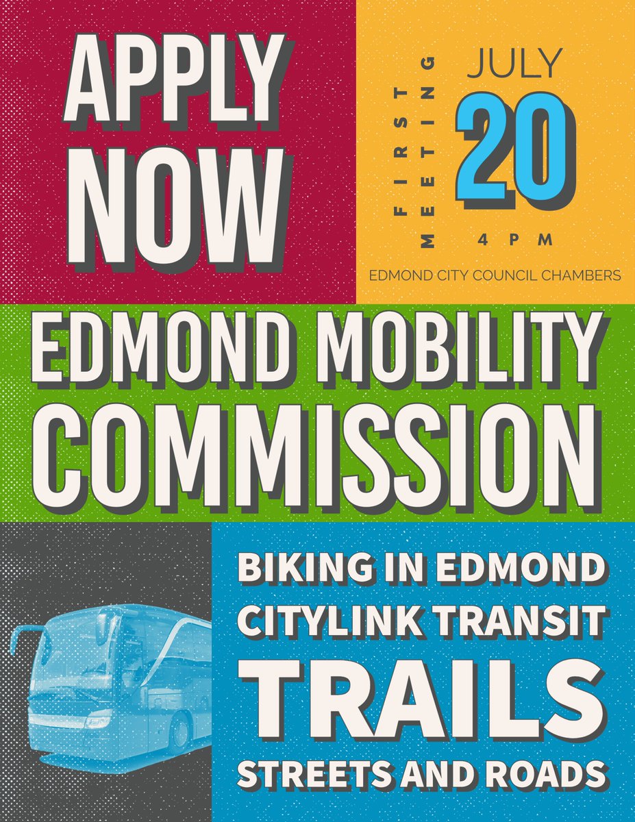 EdmondShift's tweet image. Looking to serve your community? Look no further! Applications for the Edmond Mobility Commission are now open. Apply to work with city staff, prioritize projects and policies for City Council, and make an impact on Edmond!
edmondok.gov/FormCenter/Boa…