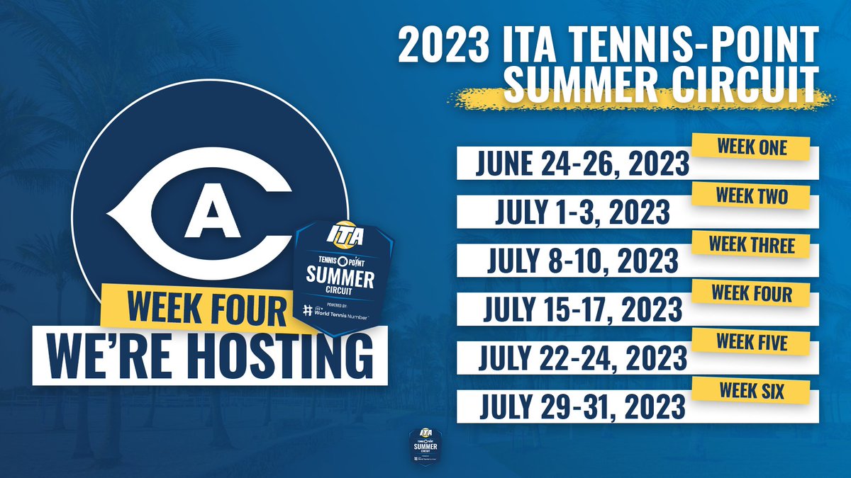 ITA_Tennis's tweet photo. UC Davis Is Hosting 👀

🔗 https://t.co/FcWIyNlGe5 (Registration)

#WeAreCollegeTennis | #ITASummerCircuit https://t.co/IUEk3R8TMb