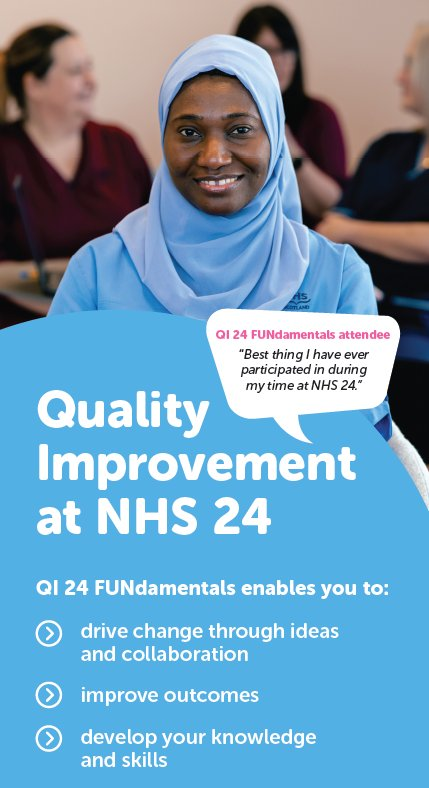 🔍Ready to unlock your potential as a Quality Improvement champion? 🌟💼 Join QI 24: FUNdamentals, a 14-week programme tailored for @NHS24 staff. Gain the skills, knowledge,& confidence to be a valuable member of improvement teams.🚀💡 More info coming soon! 

#qitwitter #qi24c4