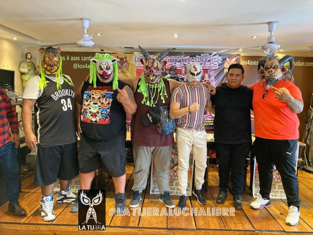 LaTijeraLucha's tweet photo. Se realizó la conferencia de prensa de #MaxProad en el #RestaurantBarLos4Ases, donde se dieron todos los pormenores para el gran evento viernes 30 de junio en #DeportivoHermanosGaleana donde estuvieron presentes #4Ases, #PigDestructor, #PigDestroyer, #PigDecapitador, #PigPool... https://t.co/v7qn5ZTQyQ