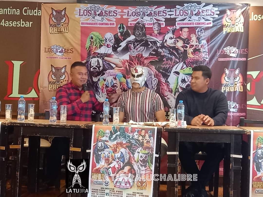 LaTijeraLucha's tweet photo. Se realizó la conferencia de prensa de #MaxProad en el #RestaurantBarLos4Ases, donde se dieron todos los pormenores para el gran evento viernes 30 de junio en #DeportivoHermanosGaleana donde estuvieron presentes #4Ases, #PigDestructor, #PigDestroyer, #PigDecapitador, #PigPool... https://t.co/v7qn5ZTQyQ