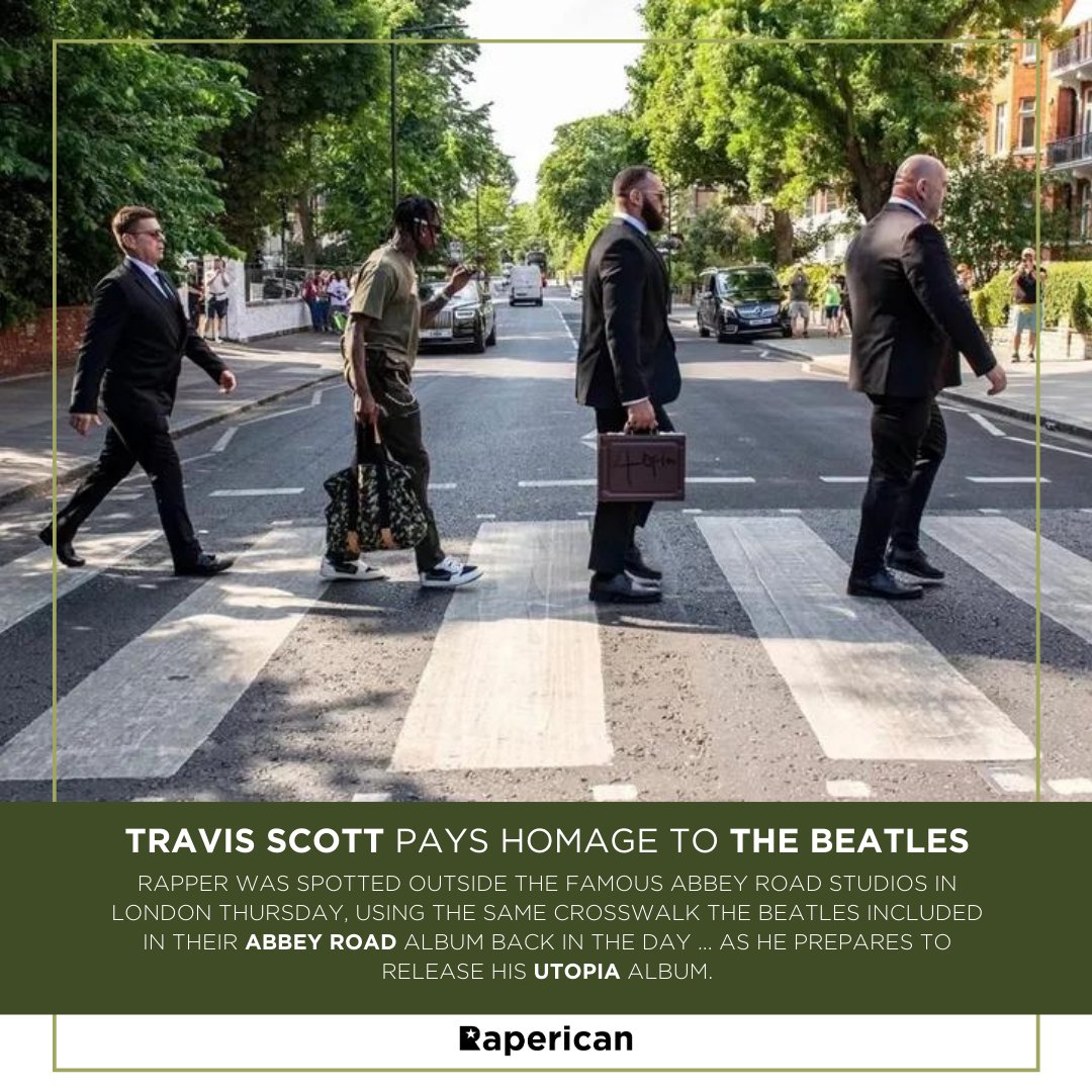 raperican's tweet image. #UTOPIA 🤝 #ABBEYROAD

Info @TMZ 

#Raperican @trvisXX #TravisScott #TheBeatles