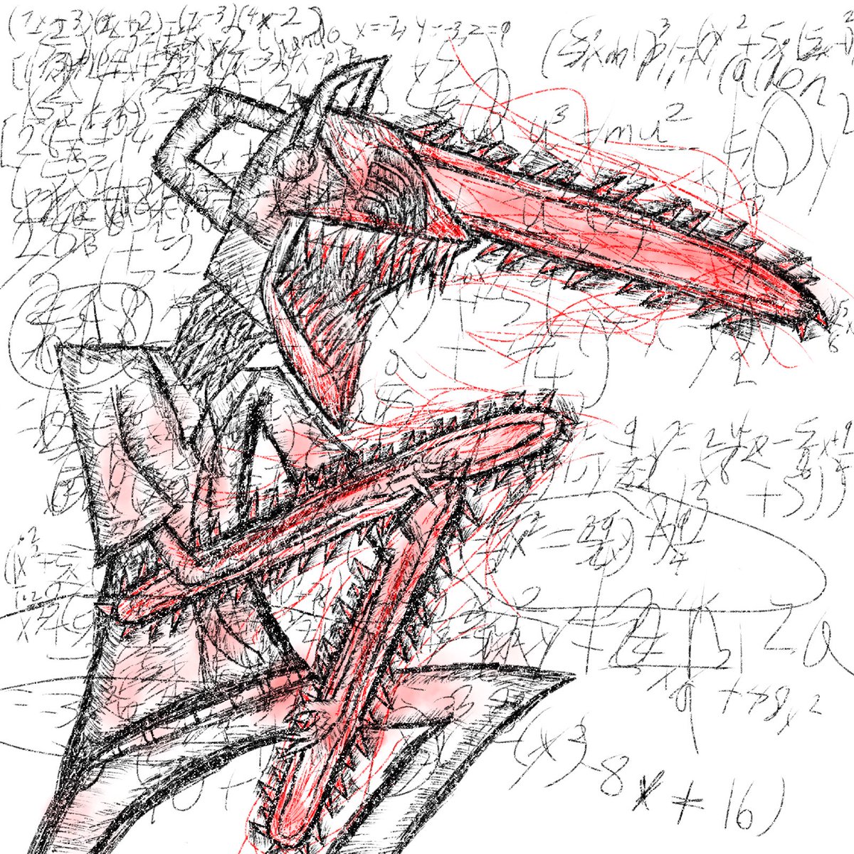 This took so long… 💀
I used different layers to take math notes, so the second image is all the notes with the drawing #anime #chainsawman #sketch #character #art #fanartanime #fanart #sketchart #chainsawmanfanart #chainsawmanmanga