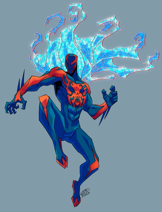 Alright Updated the 2099 design And I figured out a cool way to include both color schemes Standard red and blue But a stealth red and black without the cape and glowing red bits