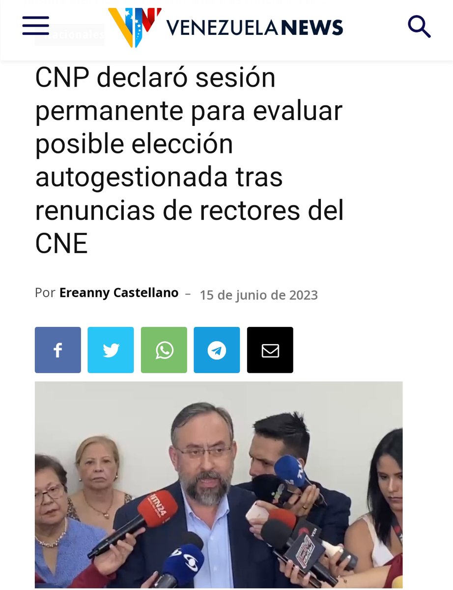 La Comisión Nacional de Primaria (CNP), anunció que se mantendrán en sesión permanente para evaluar posible elección autogestionada tras las renuncias de los rectores del Consejo Nacional Electoral (CNE) este jueves.

#BastaDeRoboYManipulaciónImperial